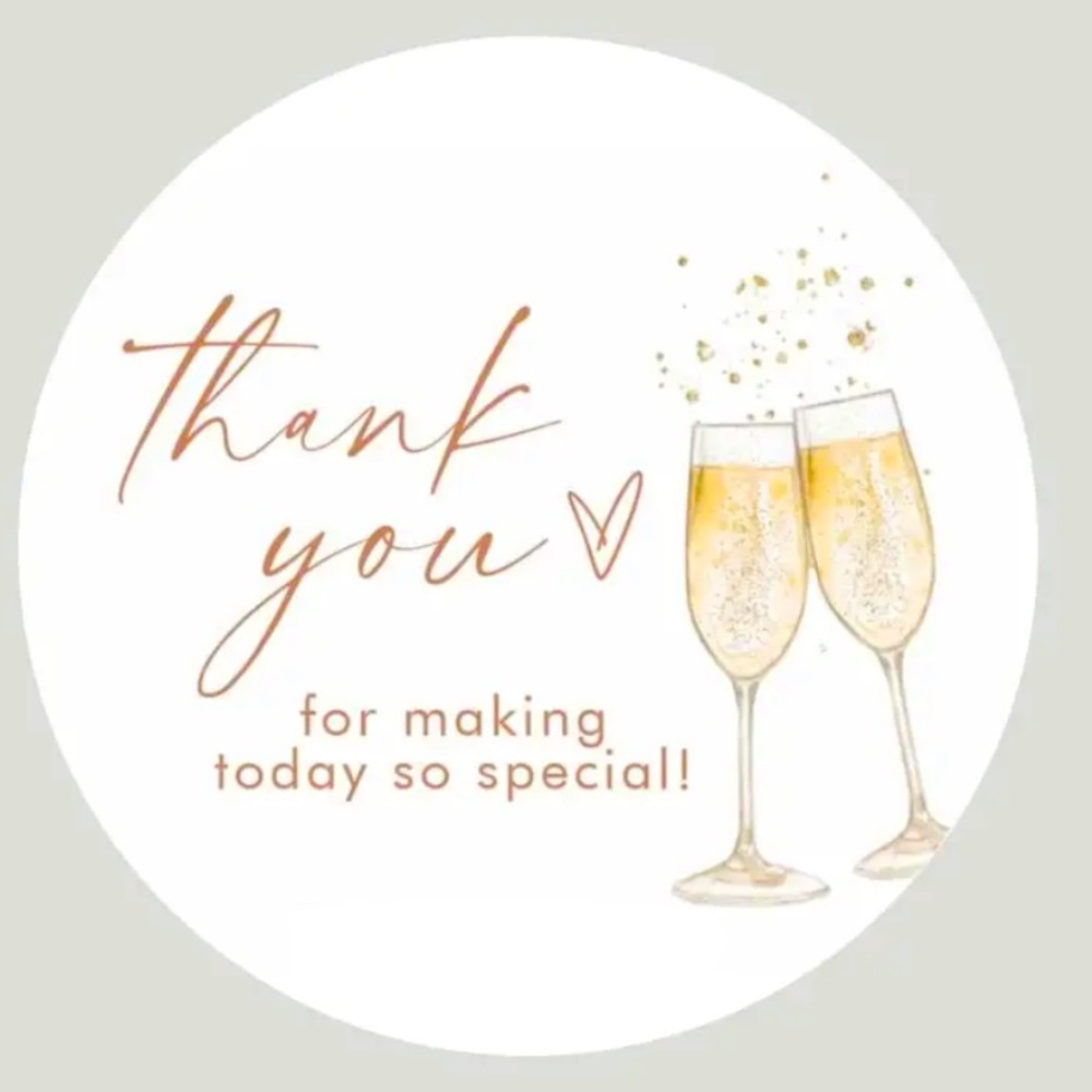 NEW 60PC THANK YOU STICKER